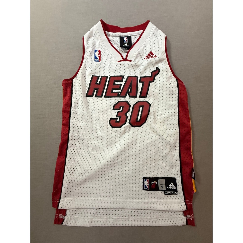Kids Adidas Miami Heat‎ Beasley #30 Jersey Size S White Sleeveless